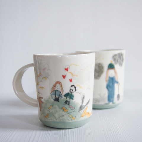 Custom Cups- your story illustrated- order by 29th May for Father's Day