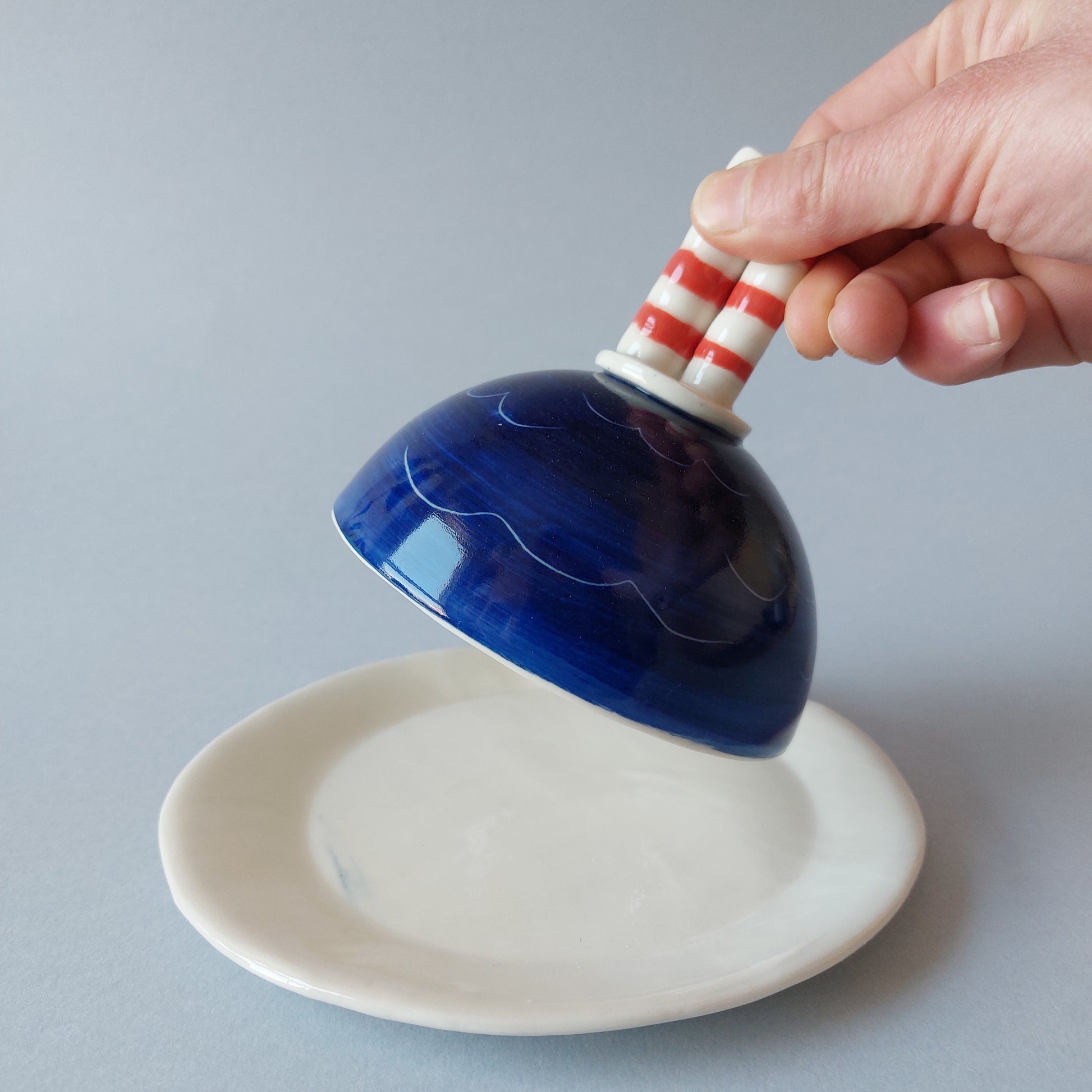 Poolbeg Butter Dish, cobalt blue