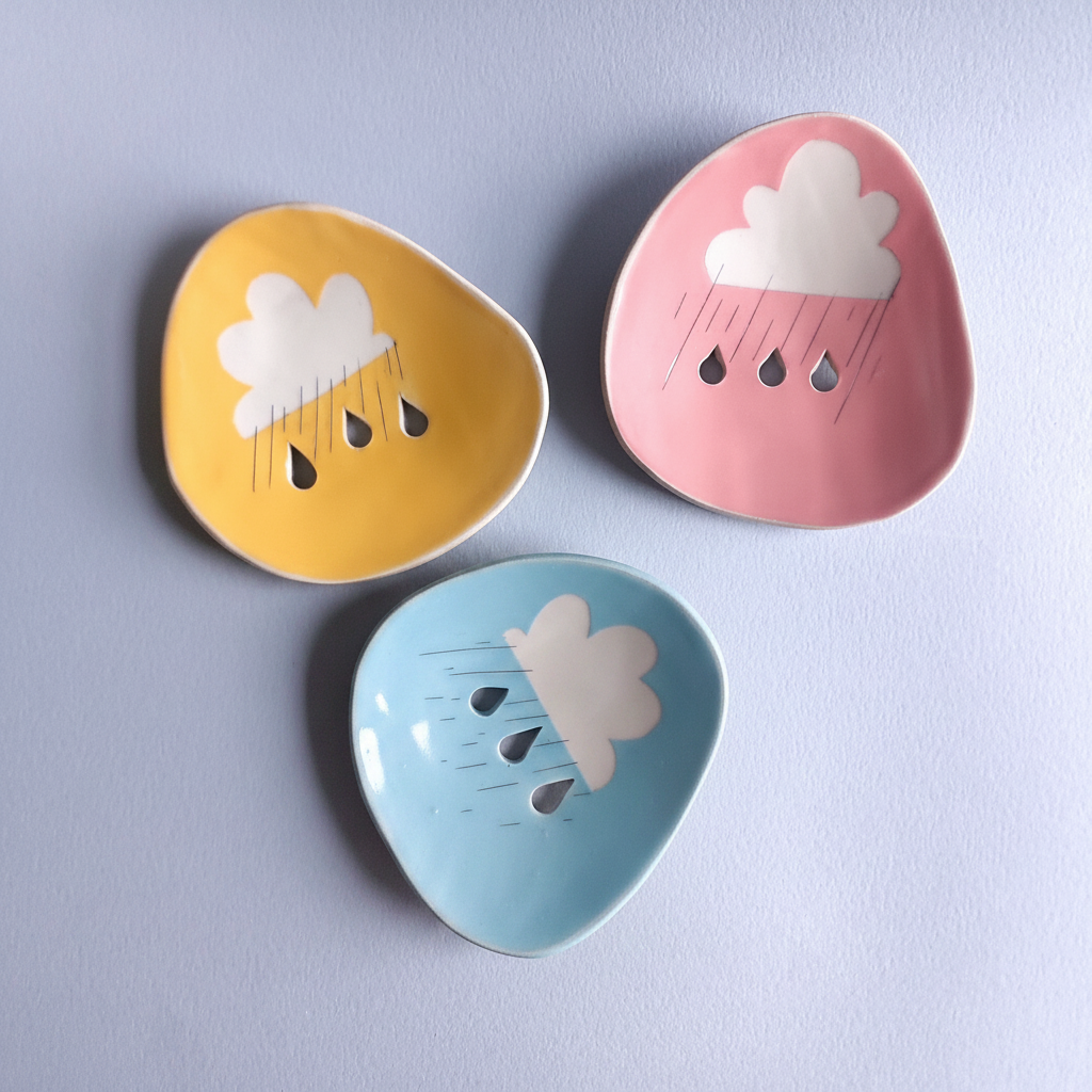 Rain cloud soap dishes - 3 colours available