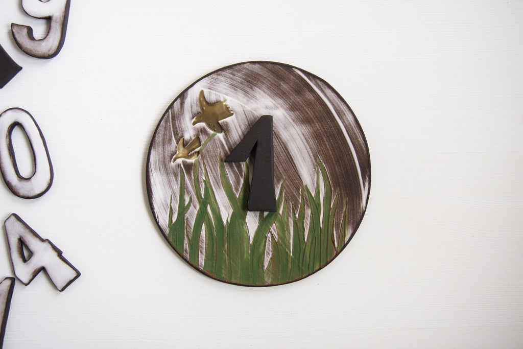 Black Clay House Signs, various designs