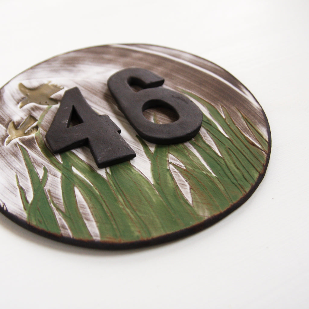 Black Clay House Signs, various designs