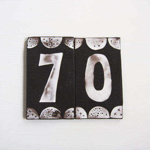 House Number Tiles - Black and White