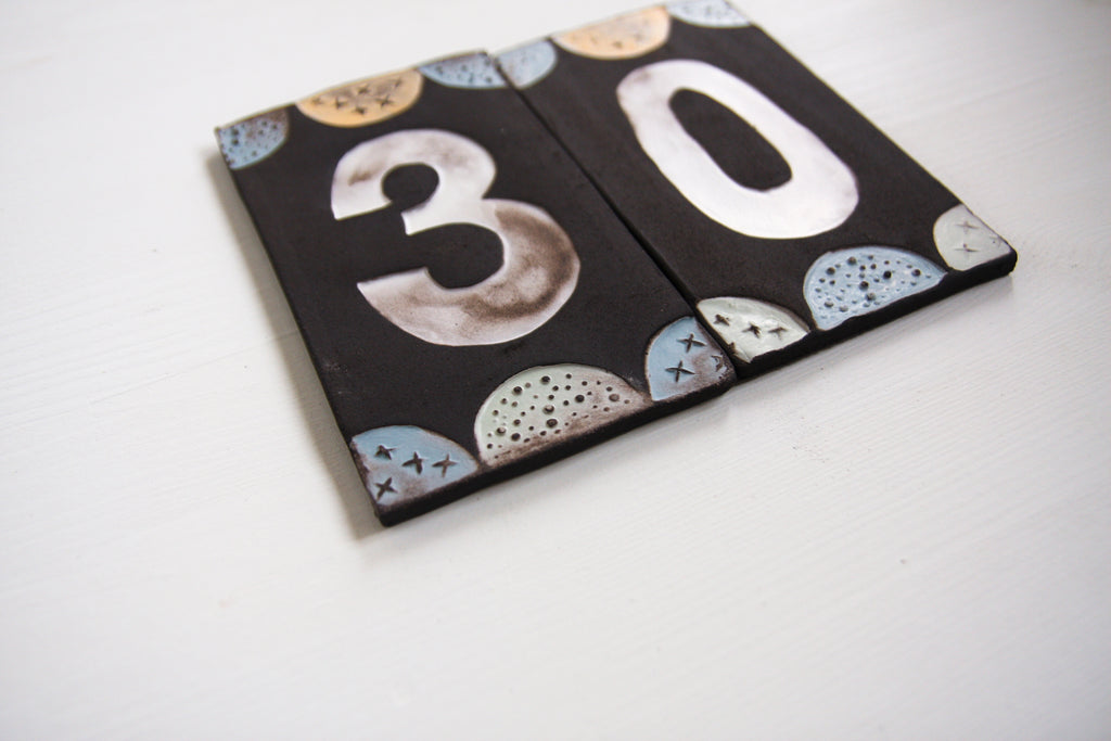 House Number Tiles - Coloured