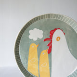 Three Chickens, large plate