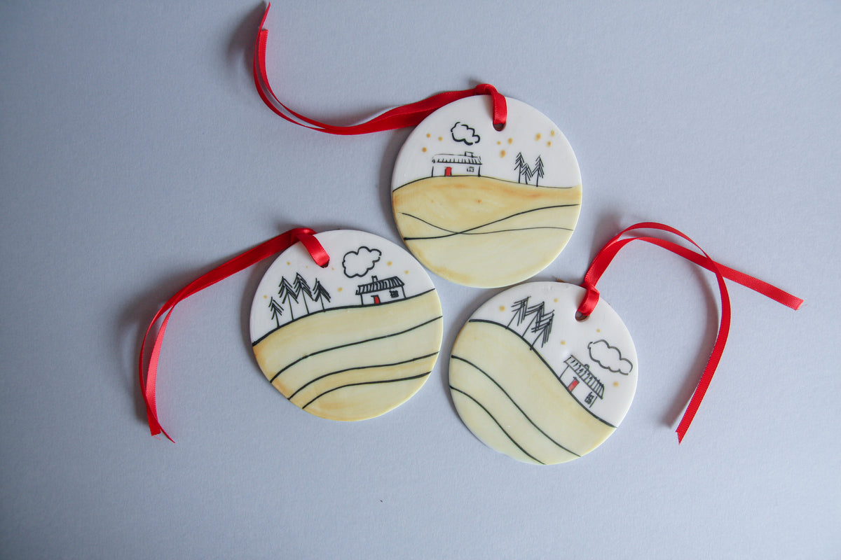 Cosy Cottage Disc Ornament