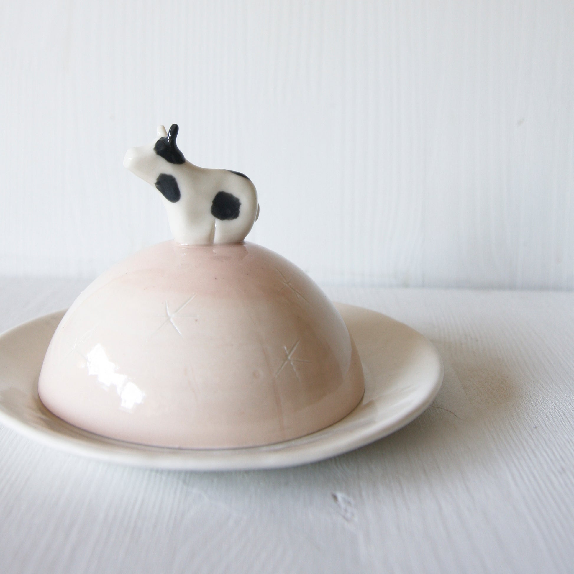Cow butter dish