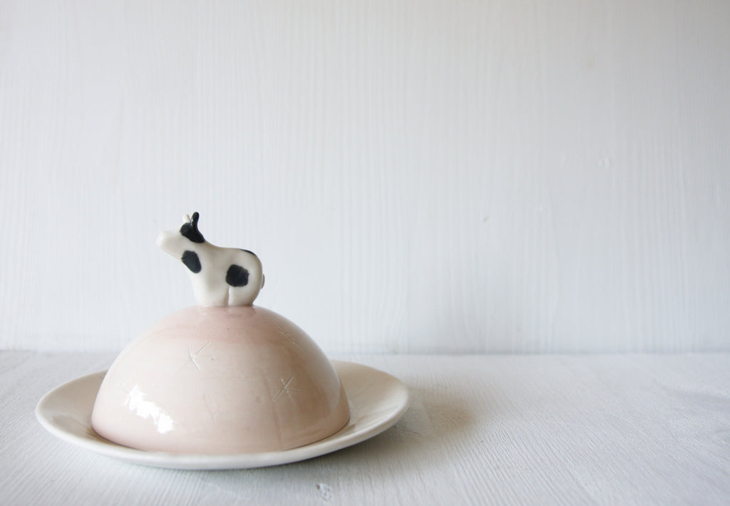 Cow butter dish