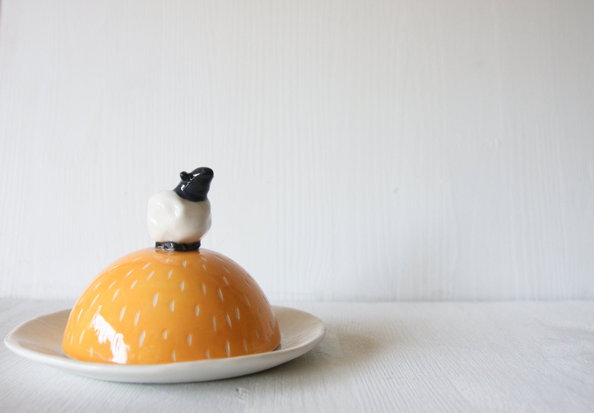 Sheep butter dish