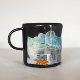 Dublin at Night, Black & White Stoneware Relief Mug