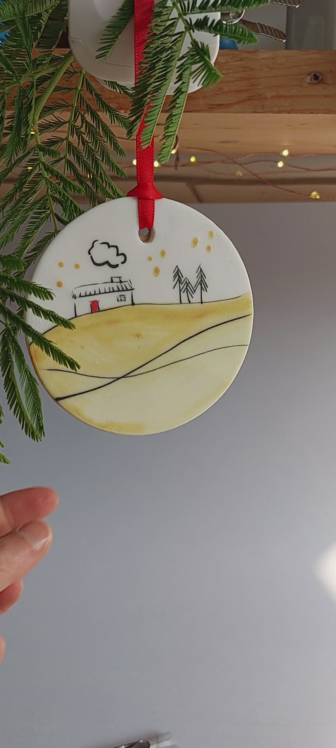 Cosy Cottage Disc Ornament