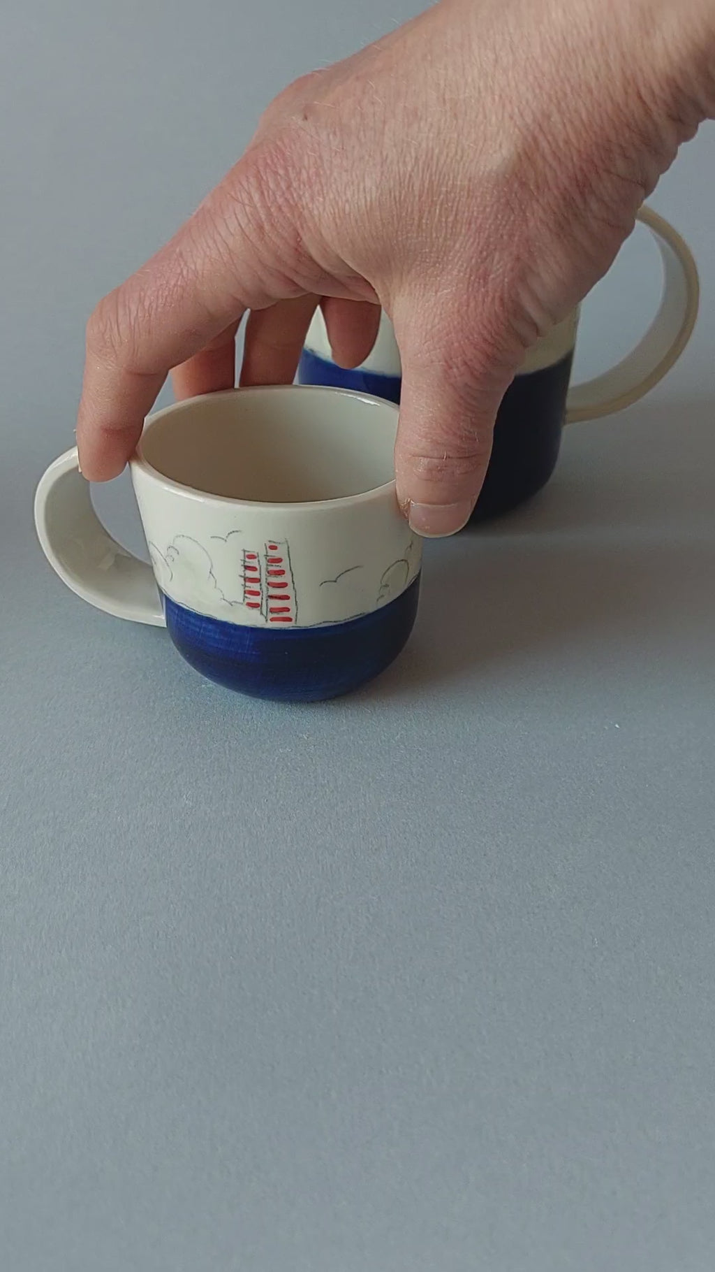 POOLBEG Espresso Cups - cobalt blue