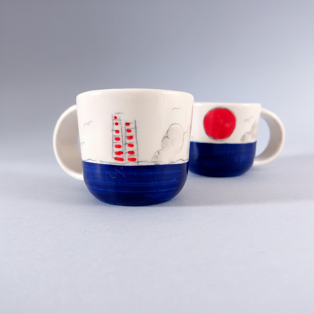 POOLBEG Espresso Cups - cobalt blue
