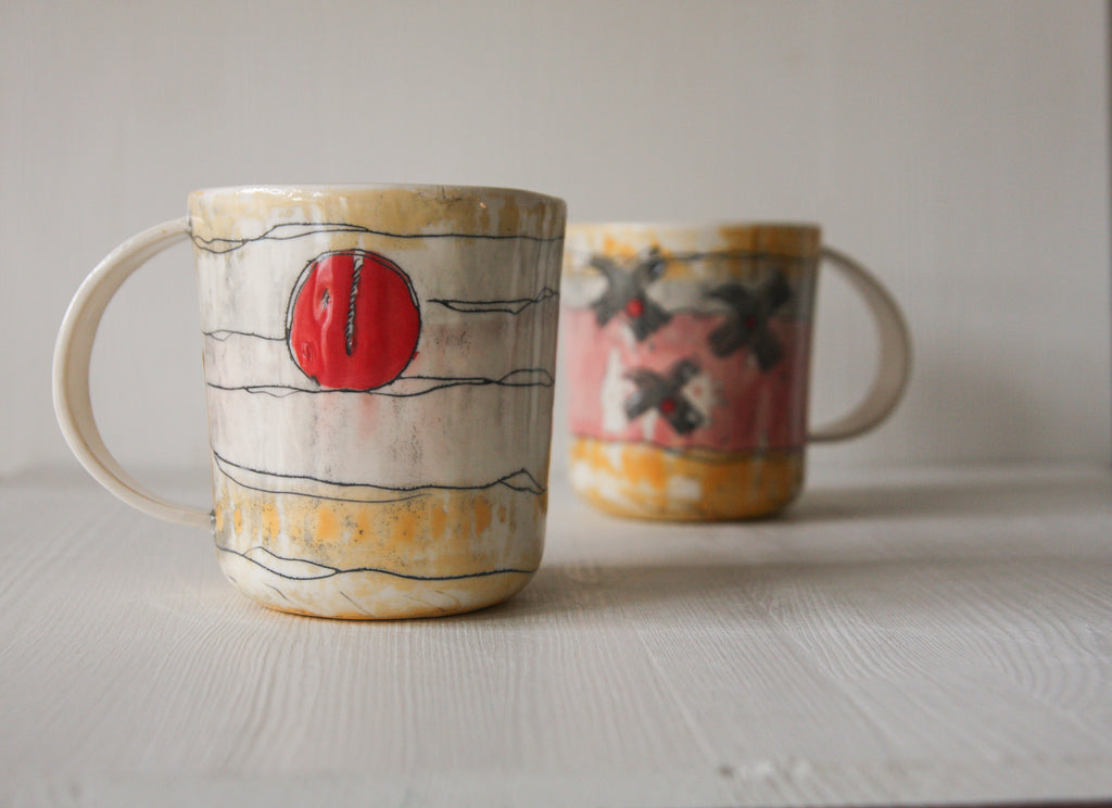 Thunderbird Cup, mustard and pink