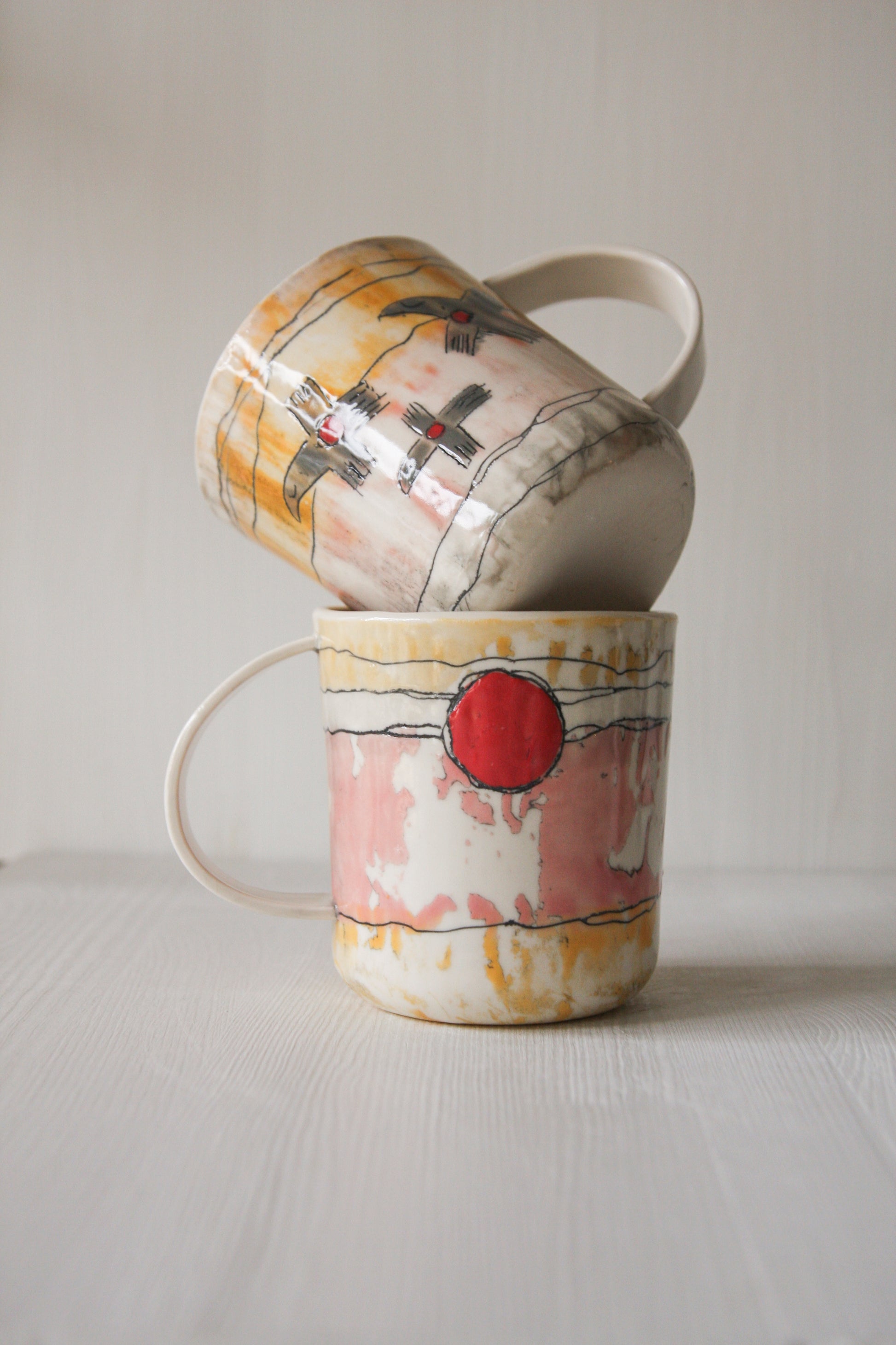 Thunderbird Cup, mustard and pink