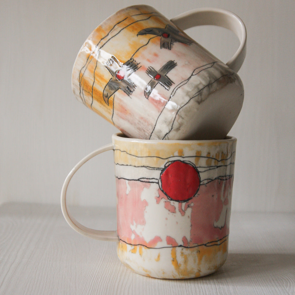 Thunderbird Cup, mustard and pink