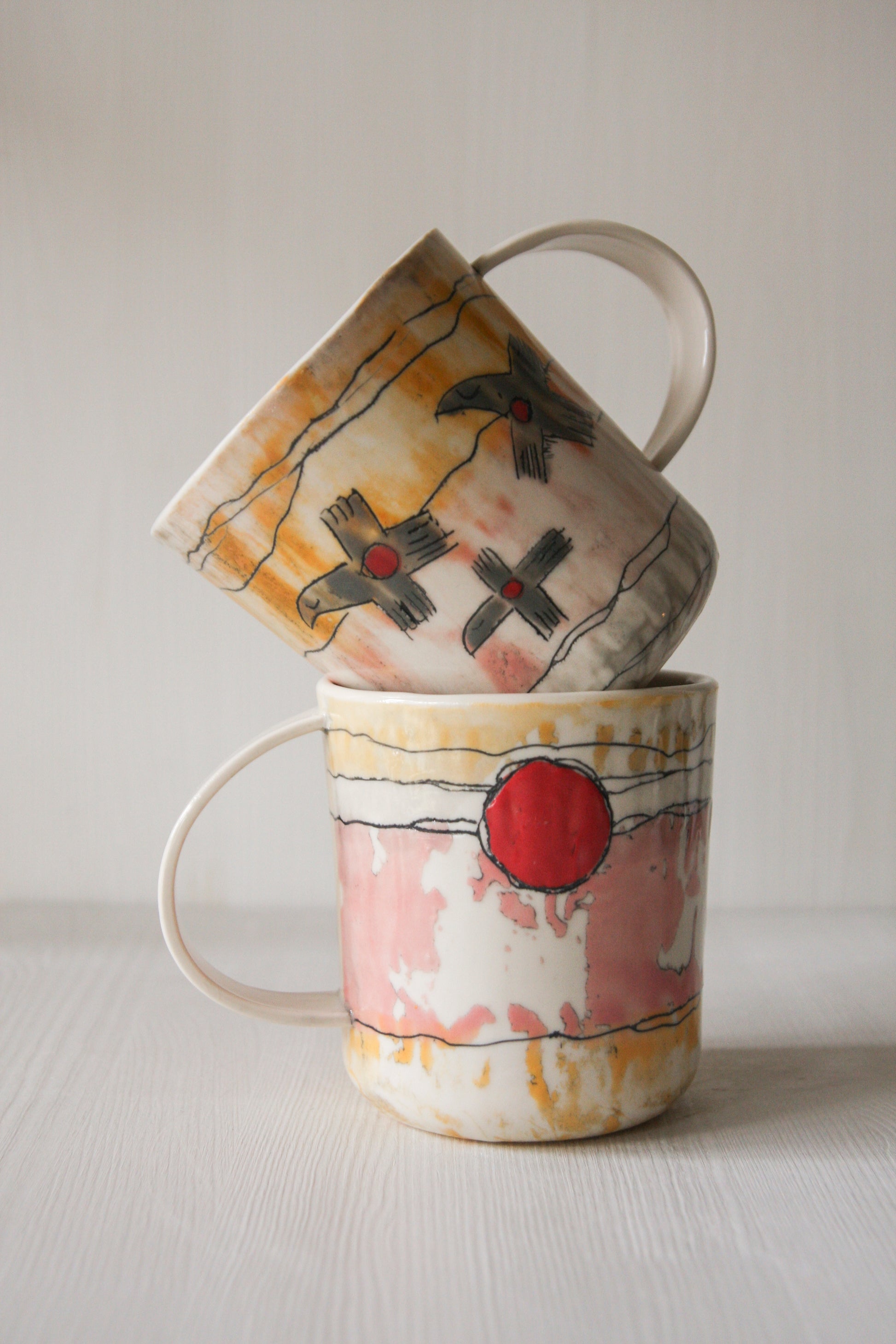 Thunderbird Cup, mustard and pink
