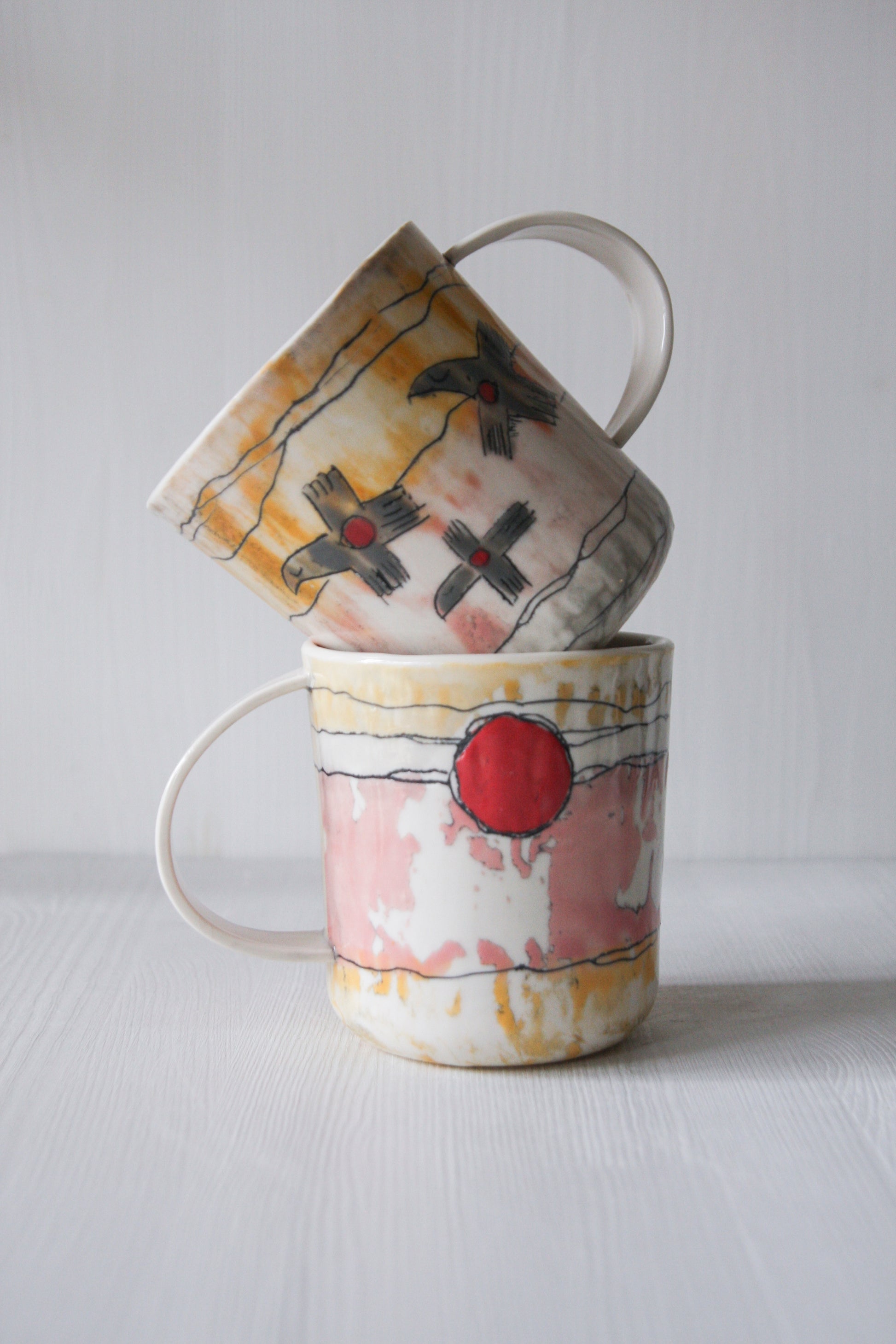 Thunderbird Cup, mustard and pink