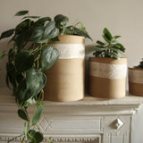 Cylindrical Planters with Relief Design- 3 sizes, 3 designs