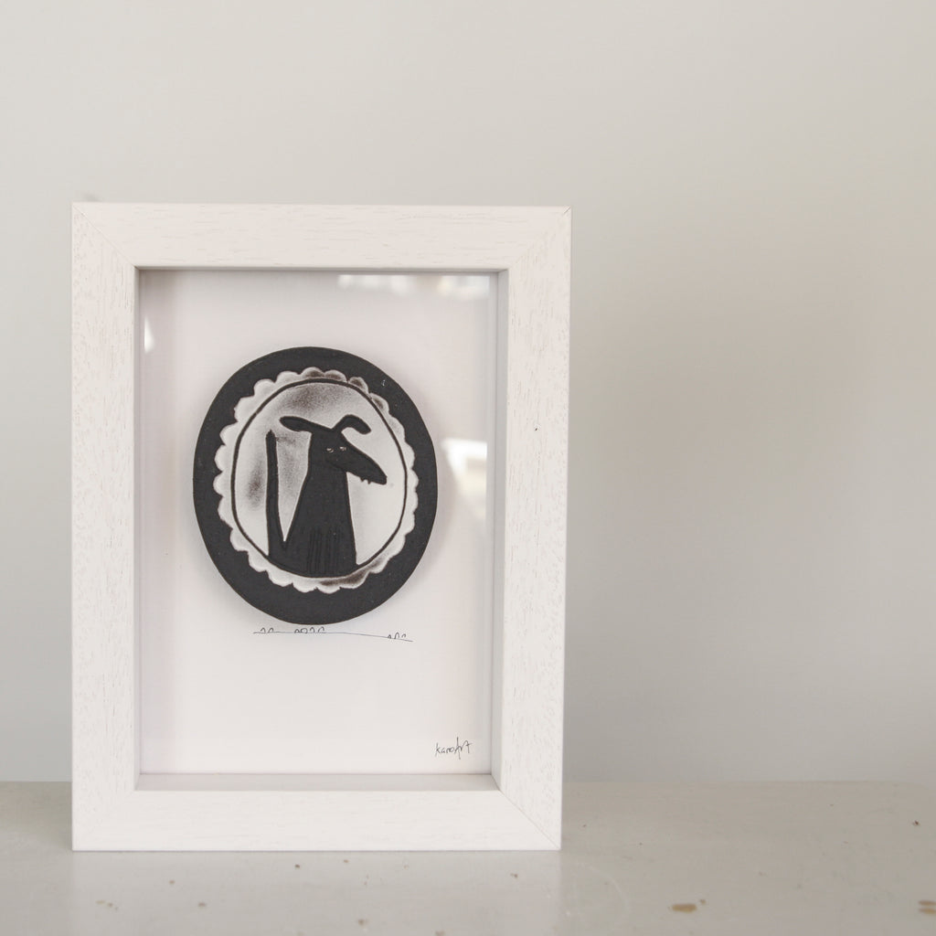 Dog Cameo - mini wall art tile