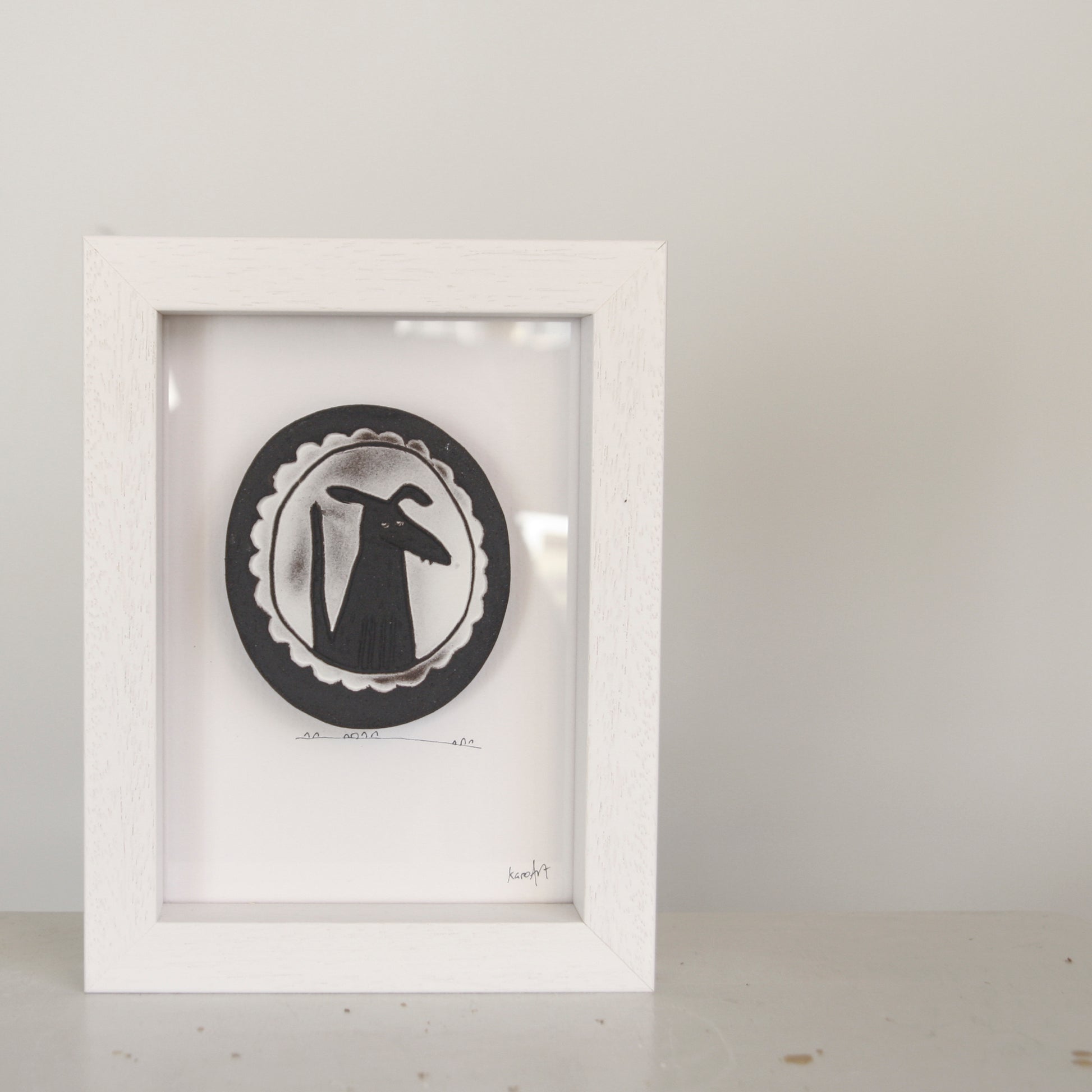 Dog Cameo - mini wall art tile