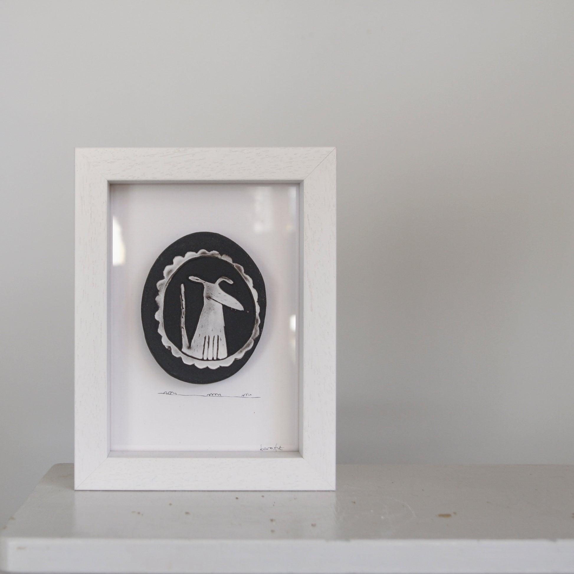 Dog Cameo - mini wall art tile