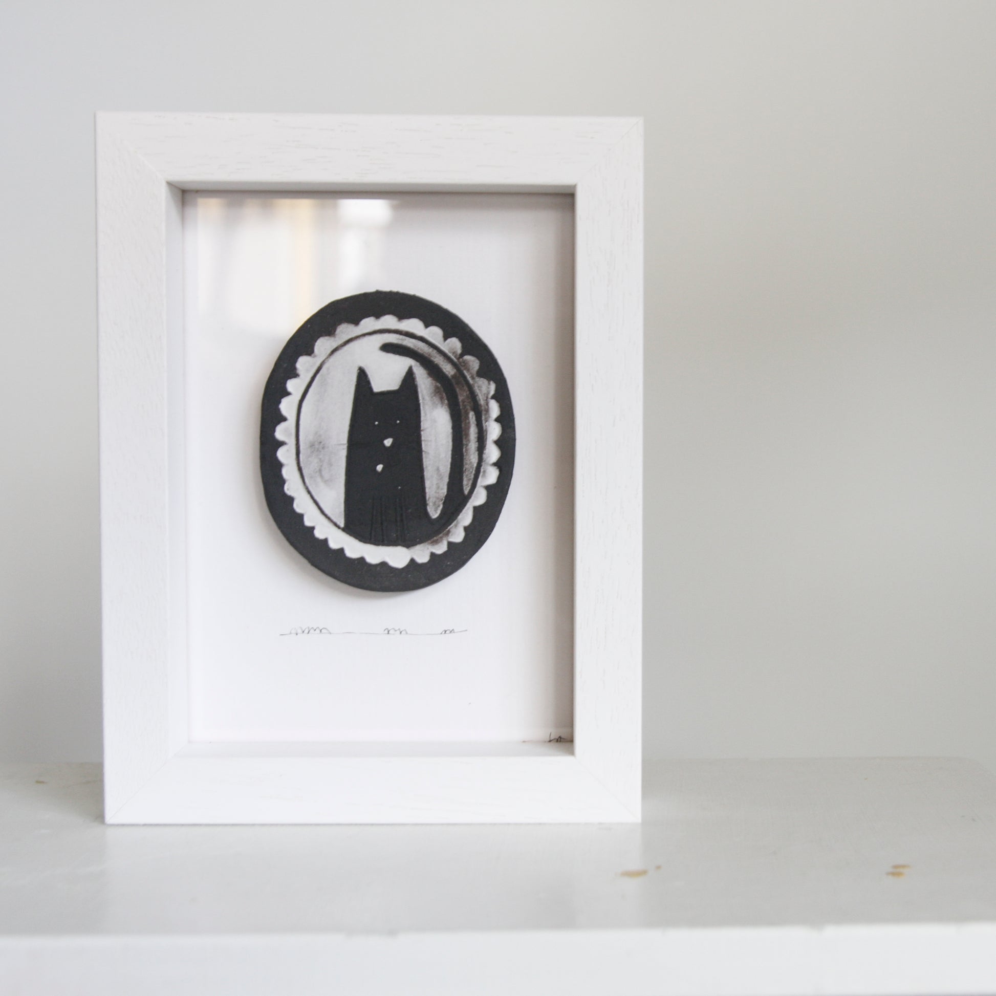 Cat Cameo - mini wall art tile