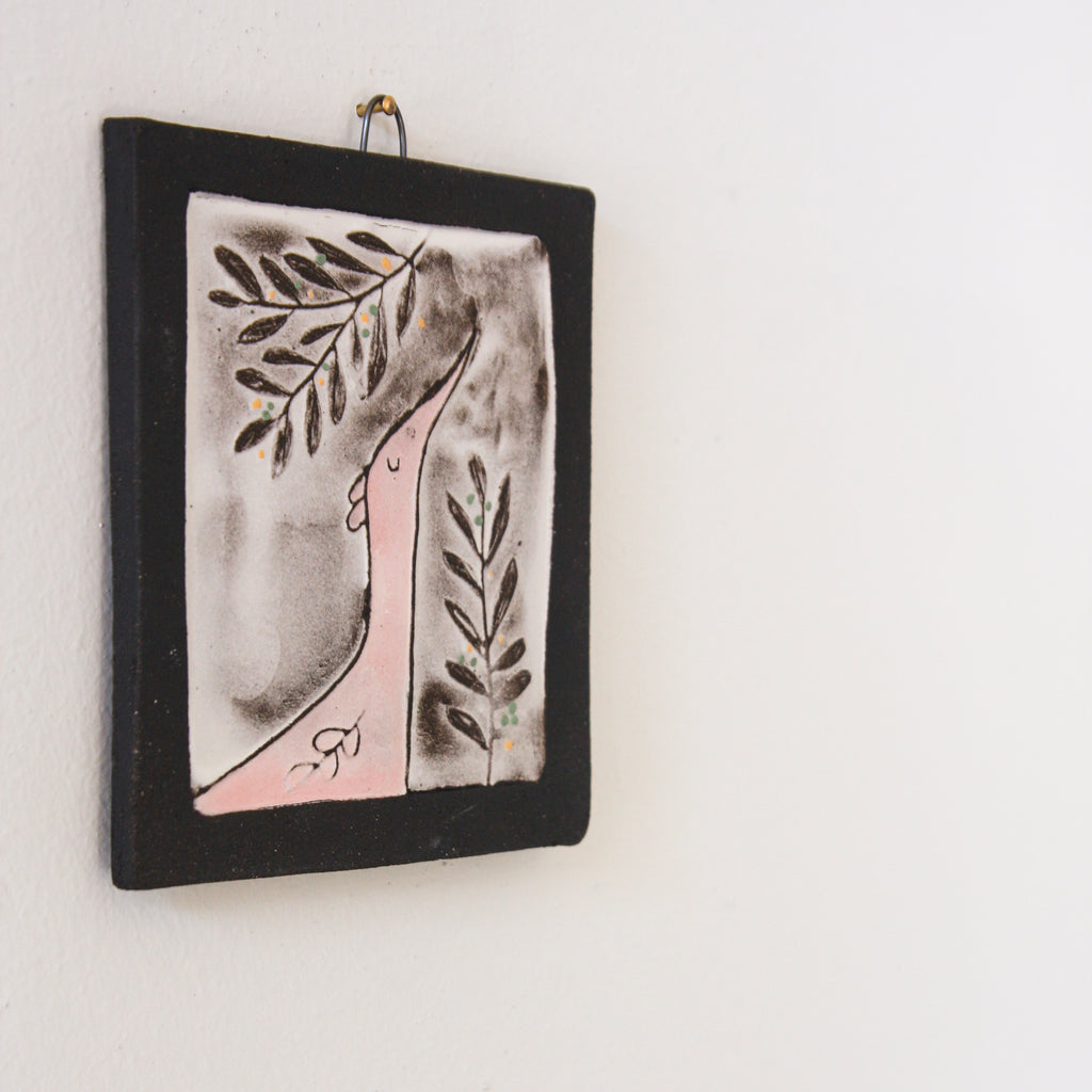 The Heron -  wall art (coloured)