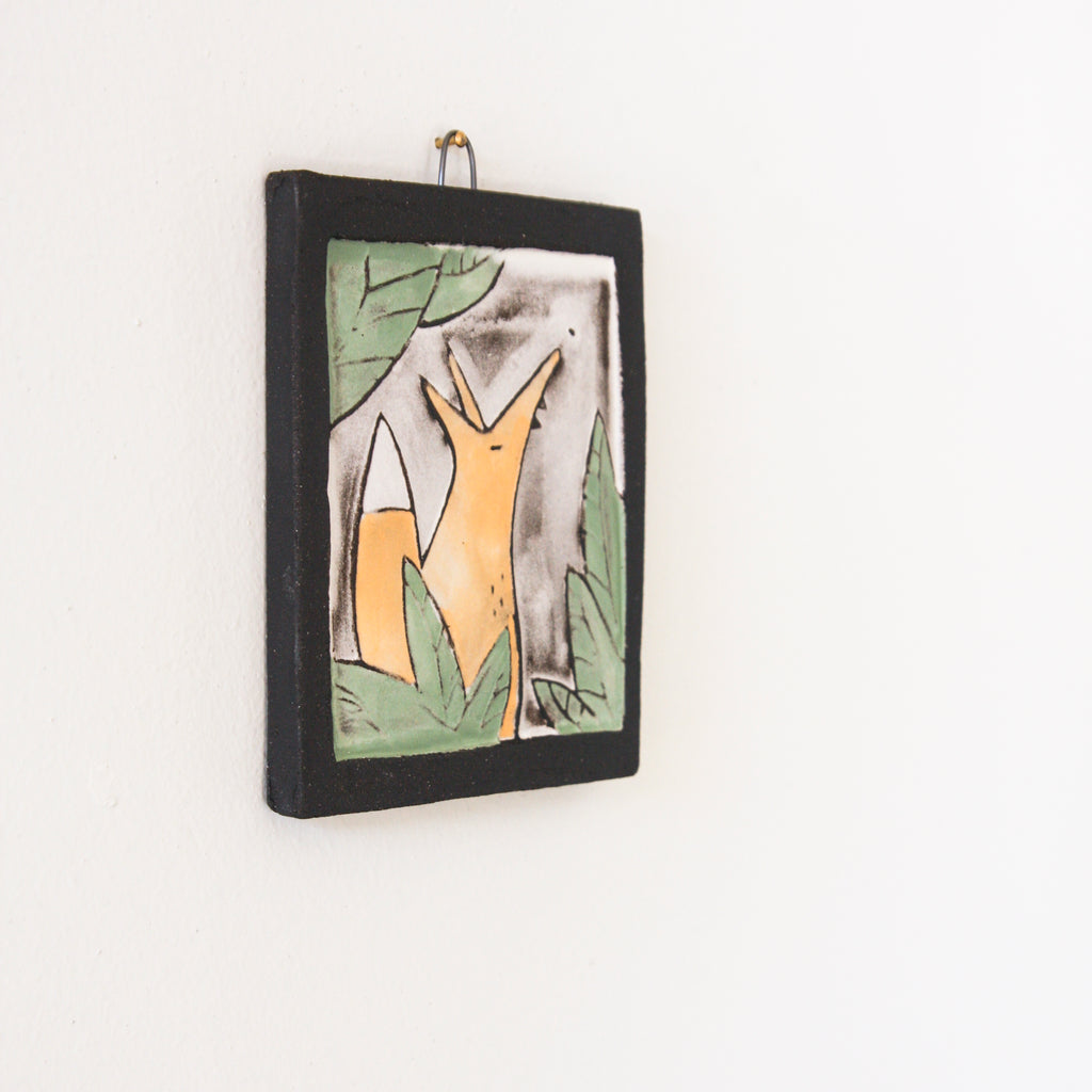 The Fox - wall art (coloured)