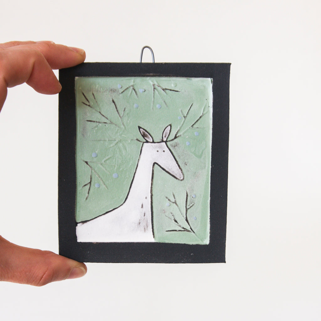 The Deer - wall art (coloured)