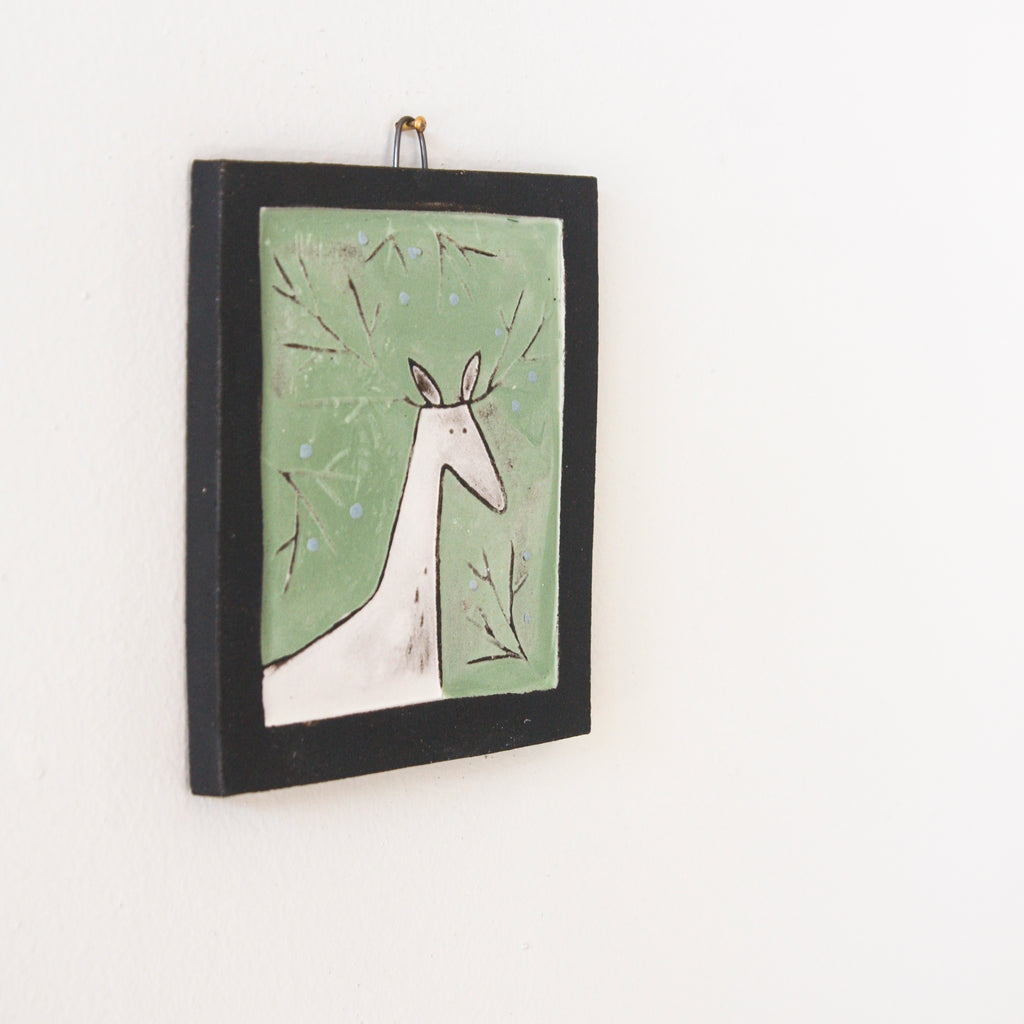 The Deer - wall art (coloured)
