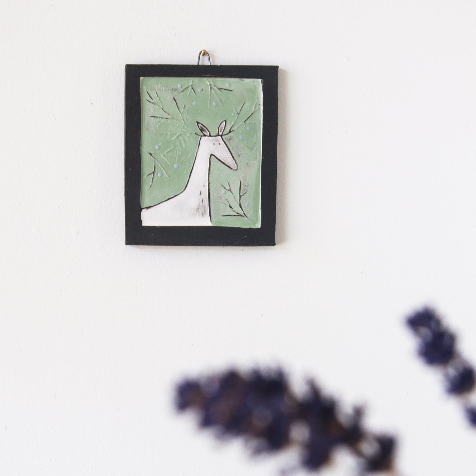 The Deer - wall art (coloured)