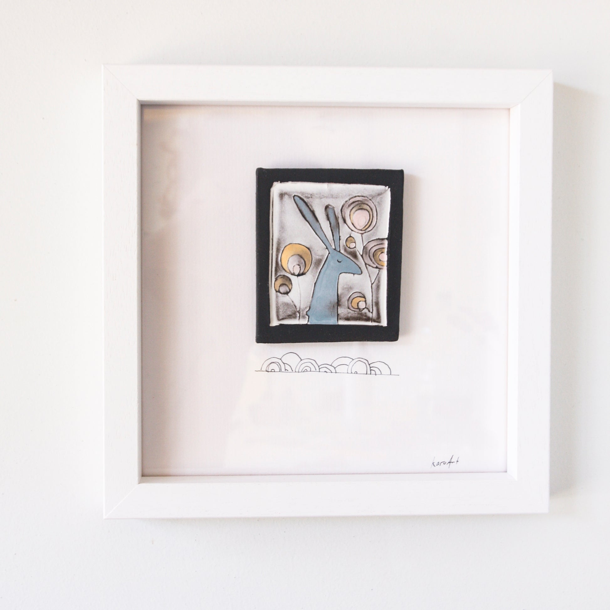 The Hare - wall art tile(coloured)
