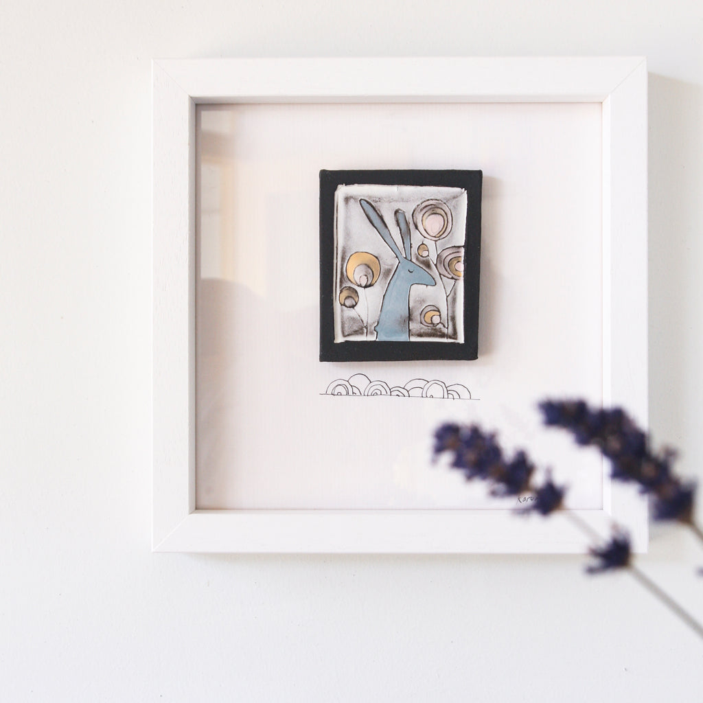 The Hare - wall art tile(coloured)