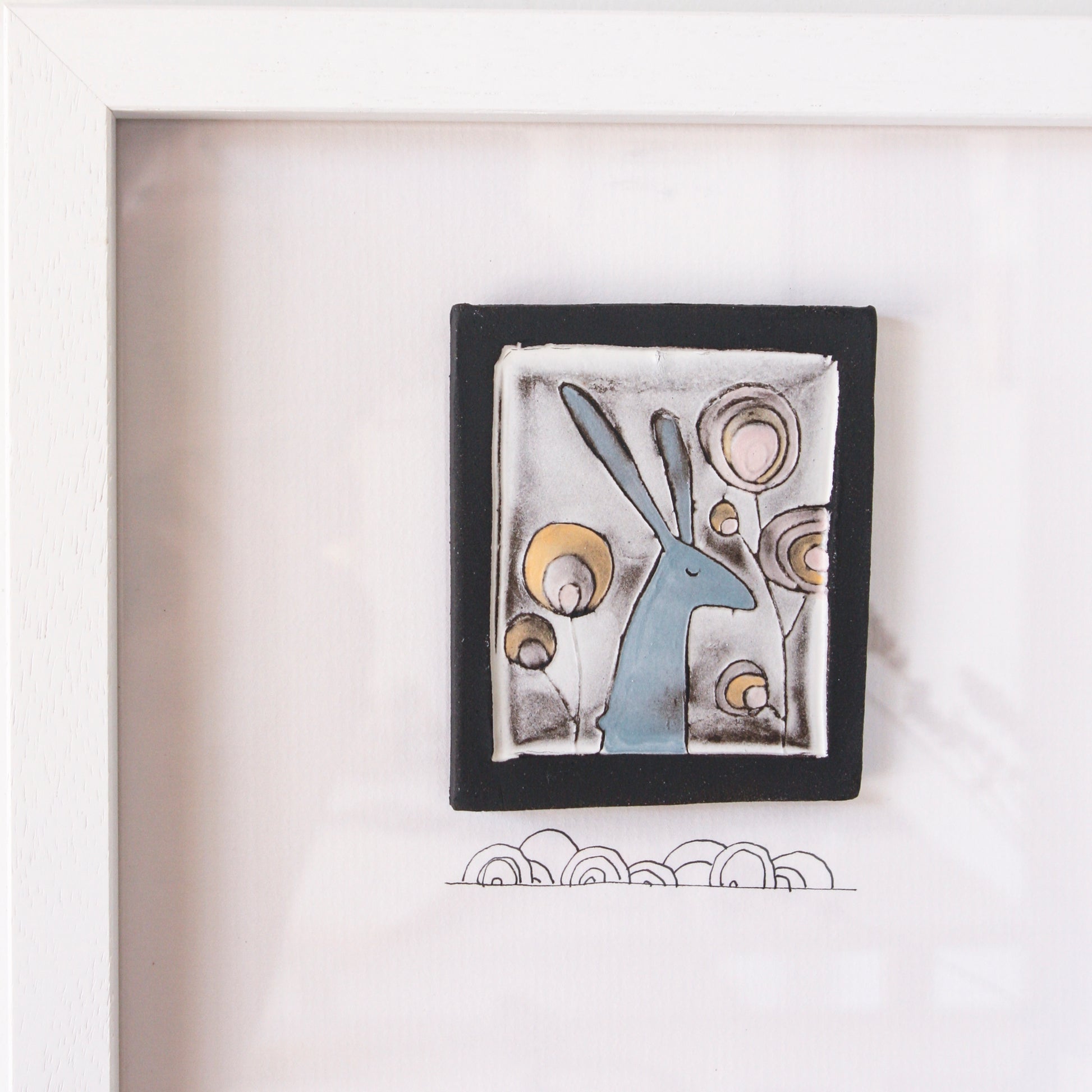 The Hare - wall art tile(coloured)