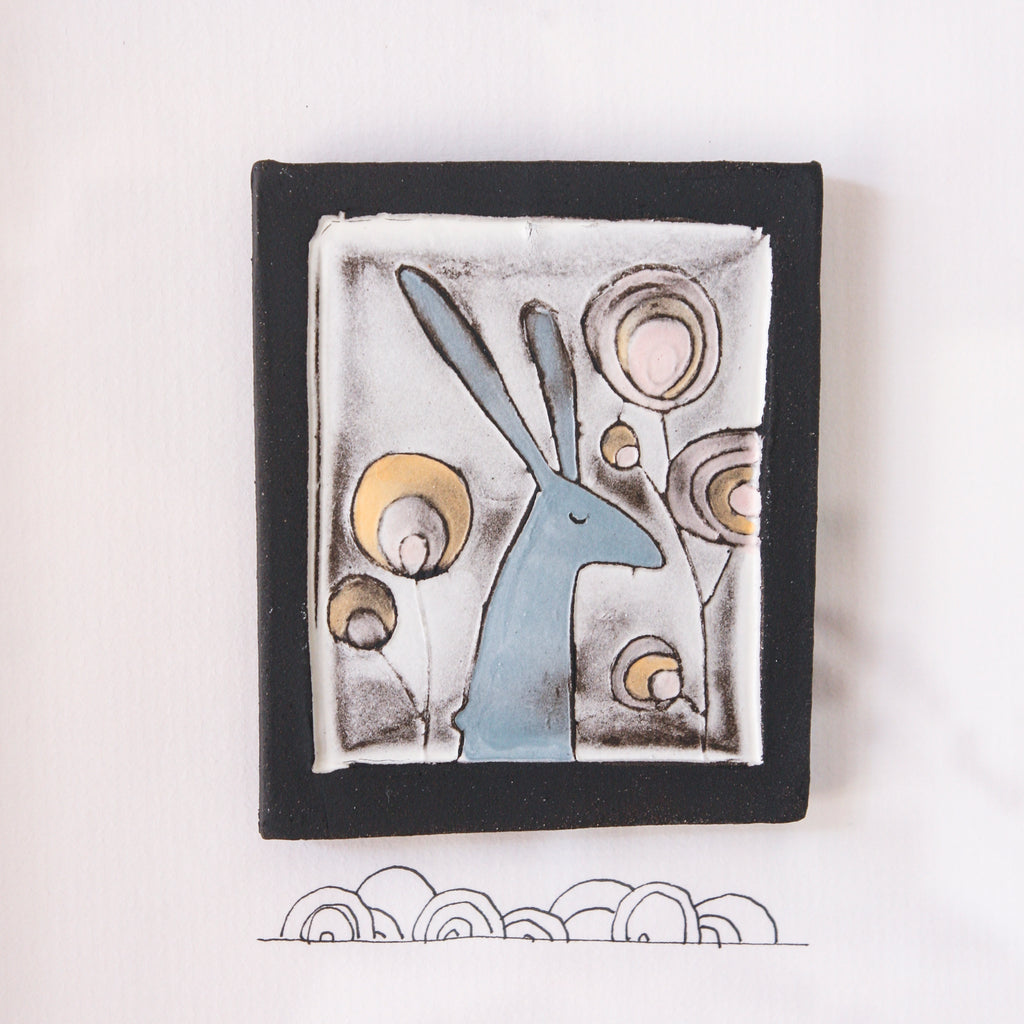The Hare - wall art tile(coloured)