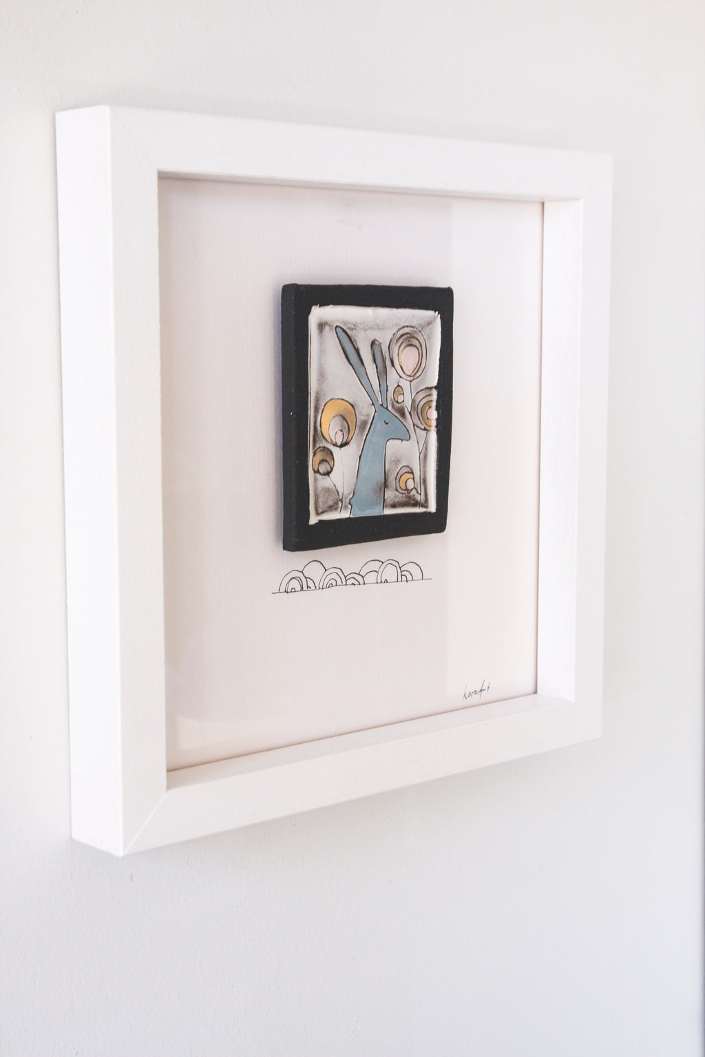 The Hare - wall art tile(coloured)