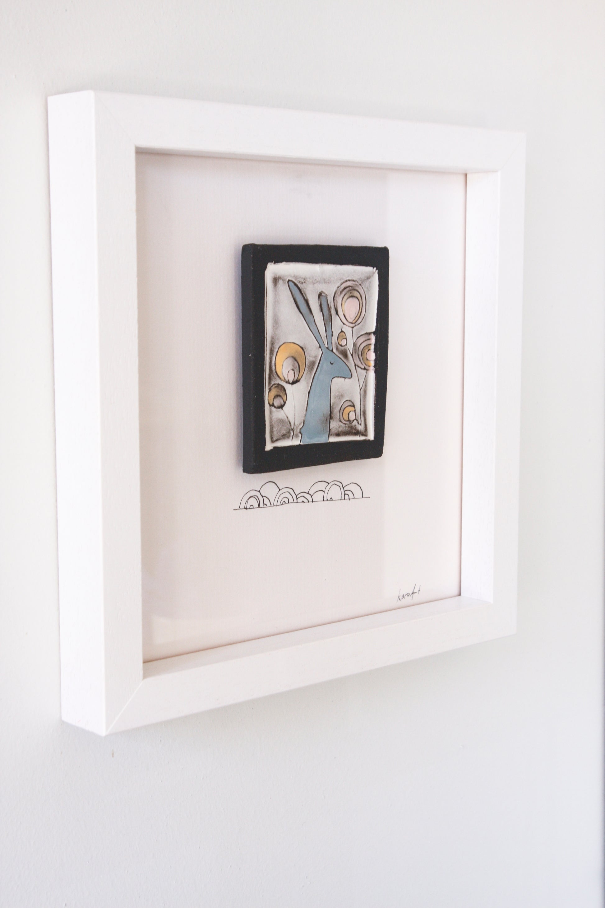 The Hare - wall art tile(coloured)