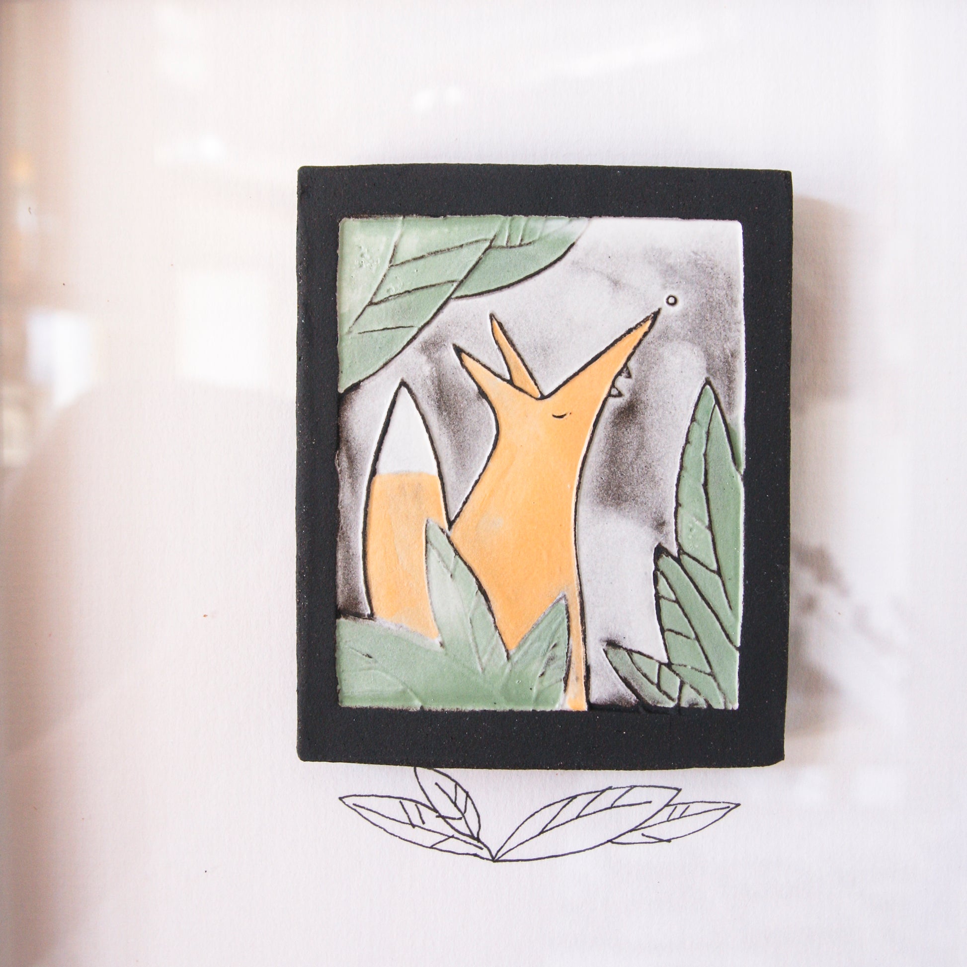 The Fox - wall art (coloured)