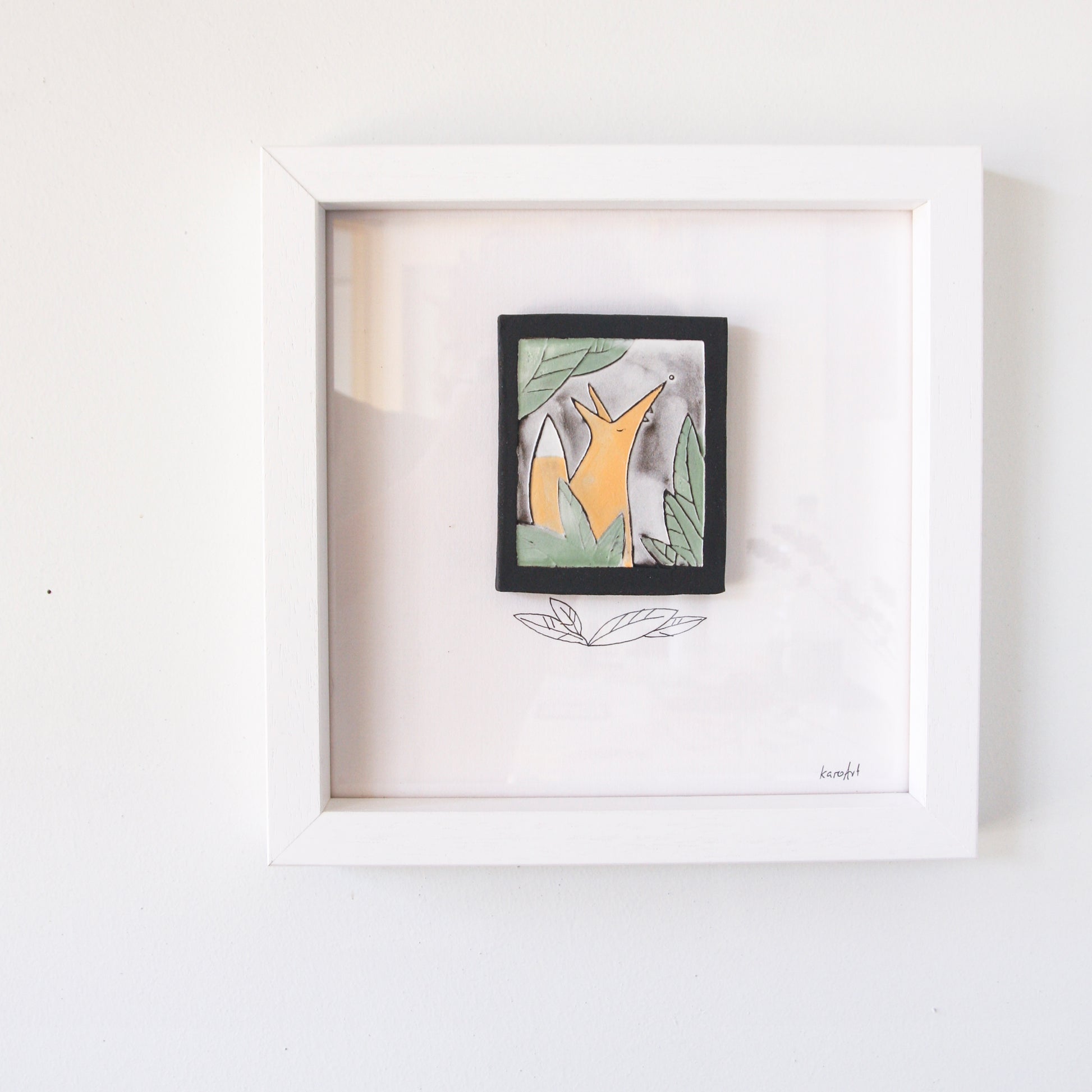The Fox - wall art (coloured)