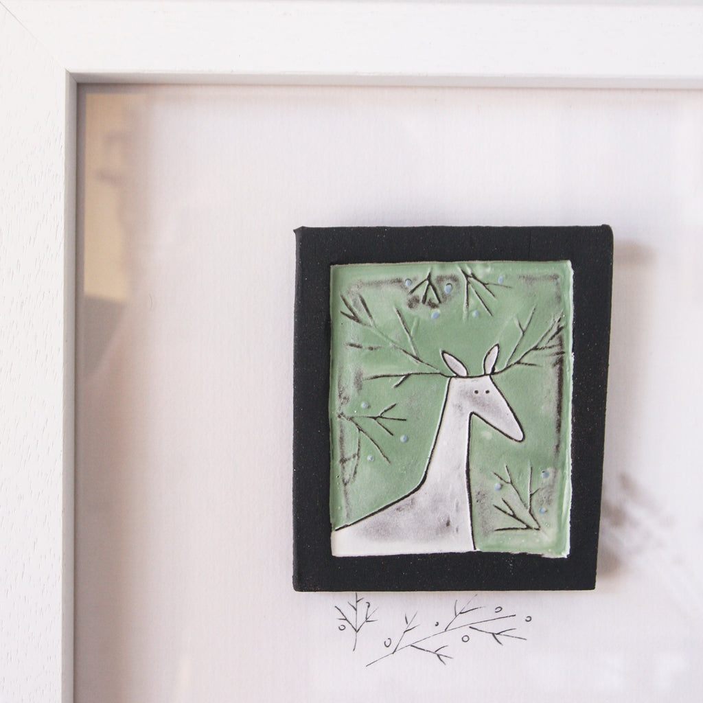 The Deer - wall art (coloured)