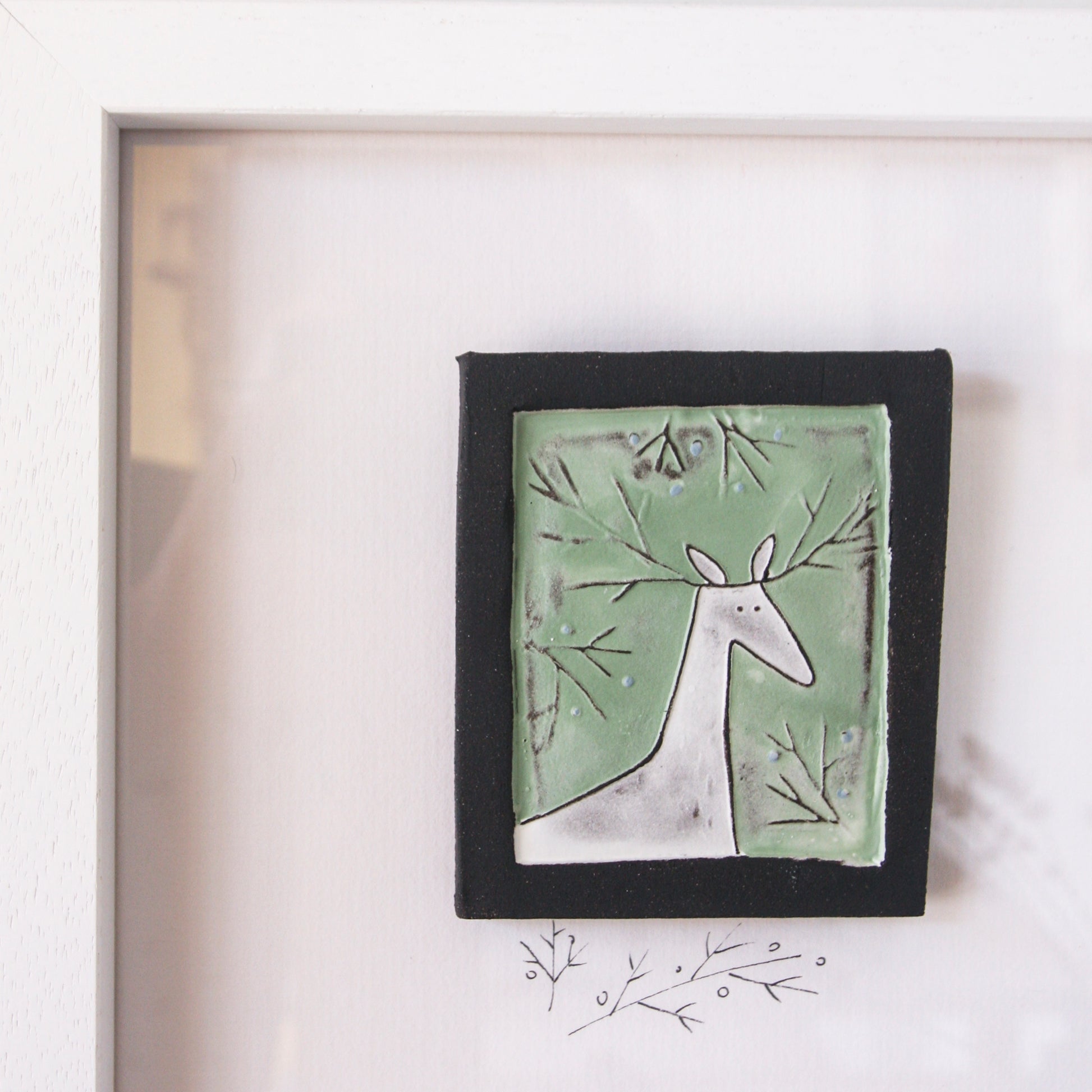 The Deer - wall art (coloured)