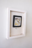 Two Chickens - framed wall art, colour and gold