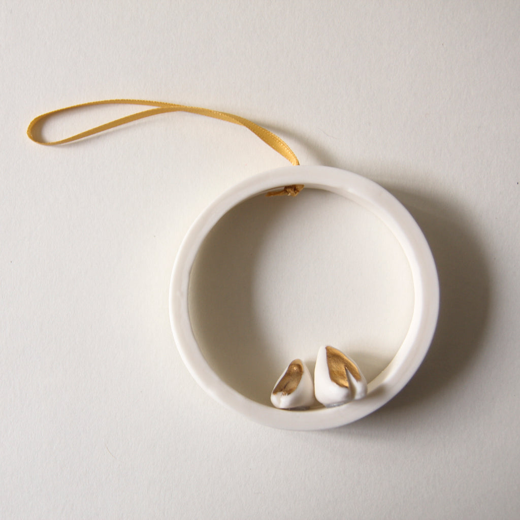 Love Bird Hoop Ornaments, ready to ship