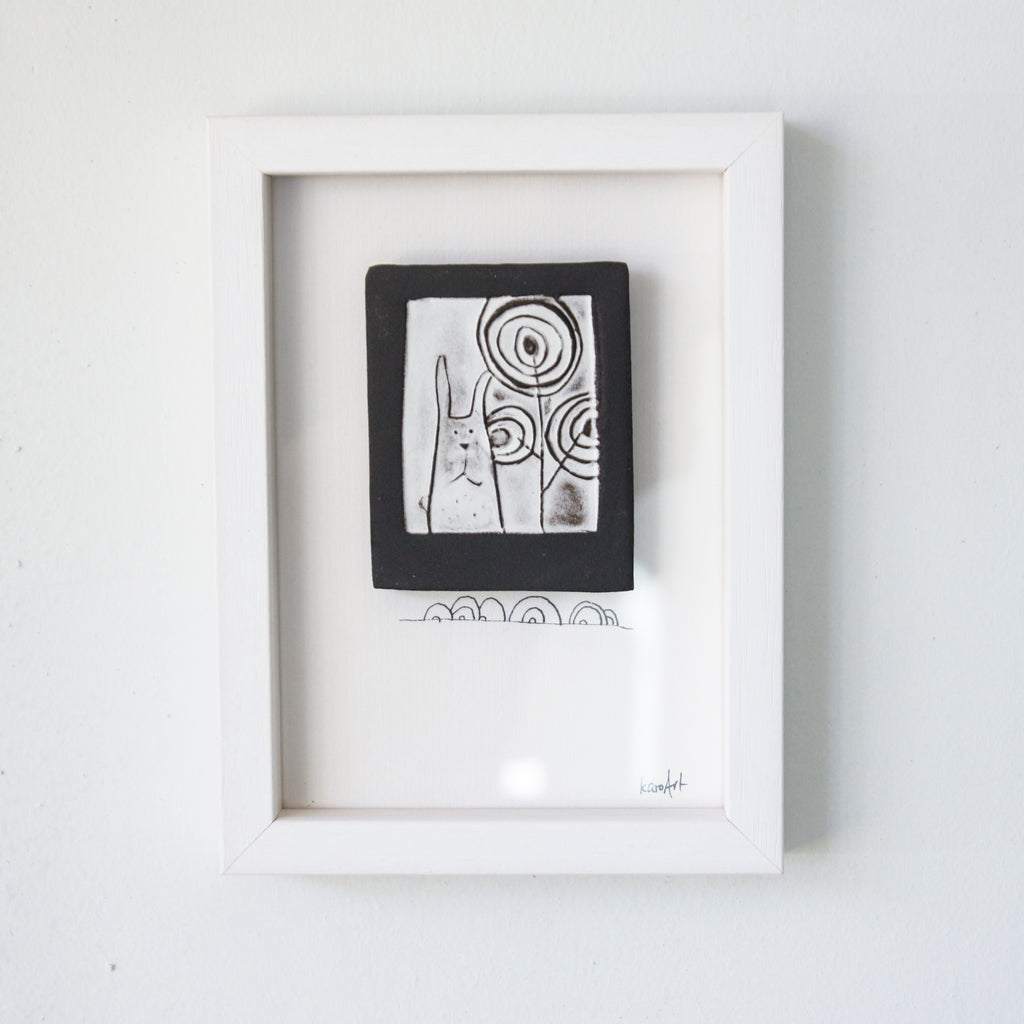 The Rabbit -black&white, framed wall art