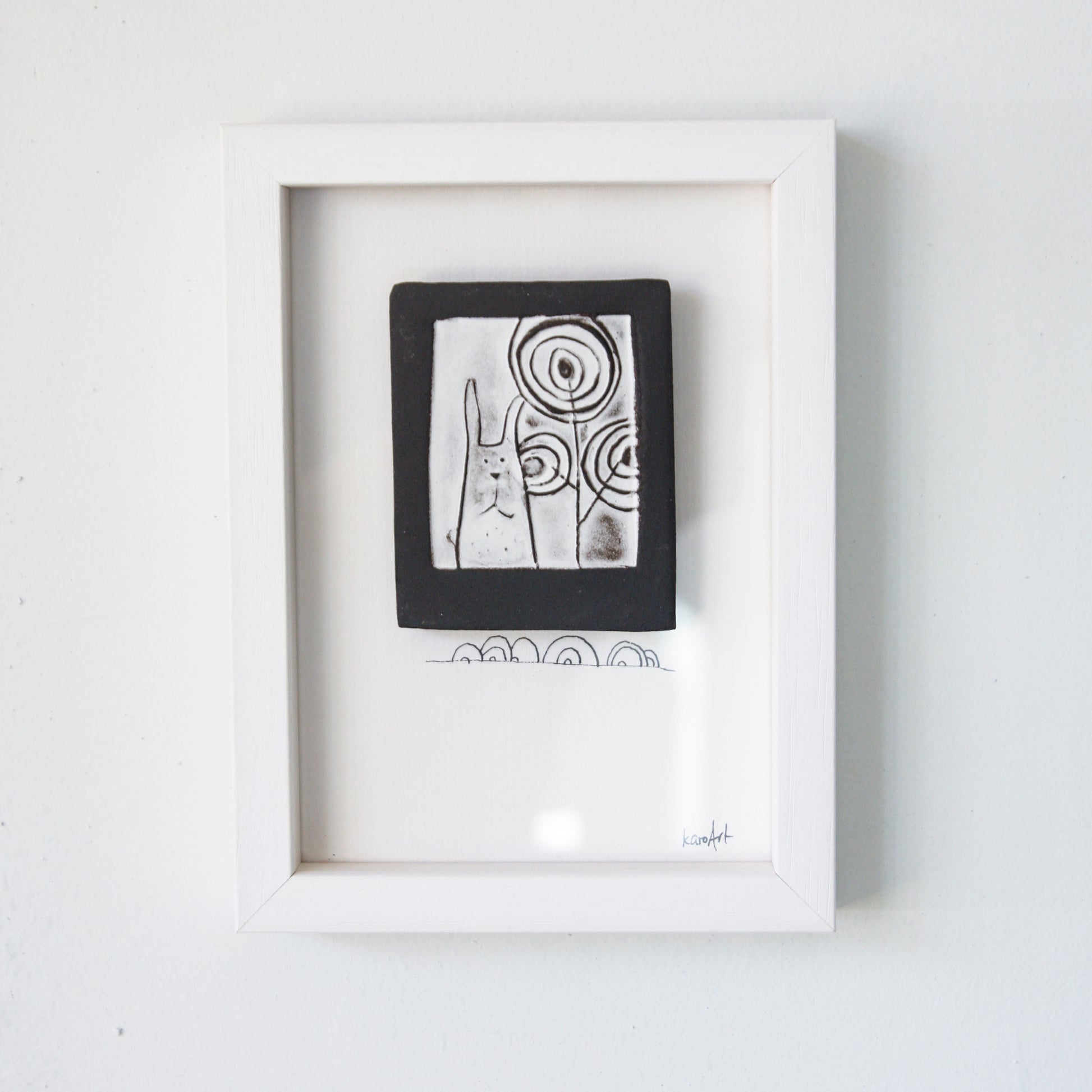 The Rabbit -black&white, framed wall art