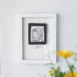 Two Chickens - black&white, framed wall art