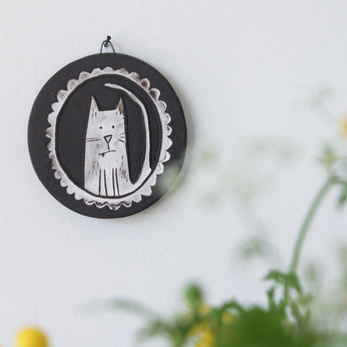 Cat Cameo - mini wall art tile