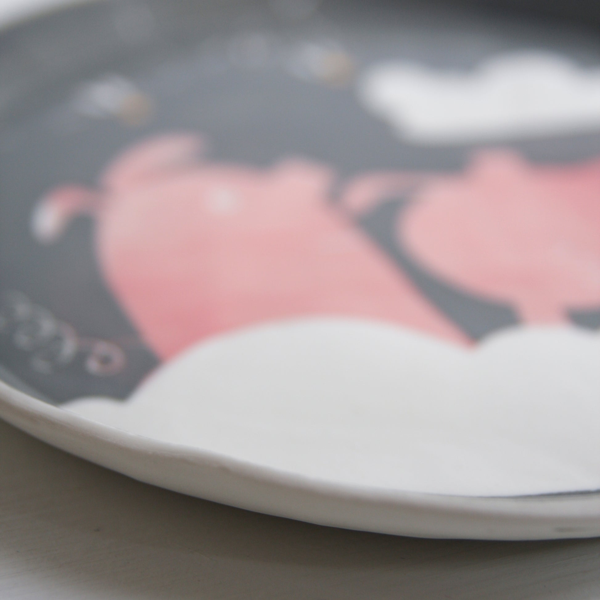 Pigs Watching Flies, medium plate